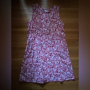 Vtg J. Jill Red & White Linen/Cotton Botanical Dress, Size XL